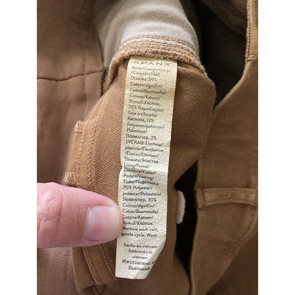 SPANX Utility Pull On Pants XL Cotton Blend Brown